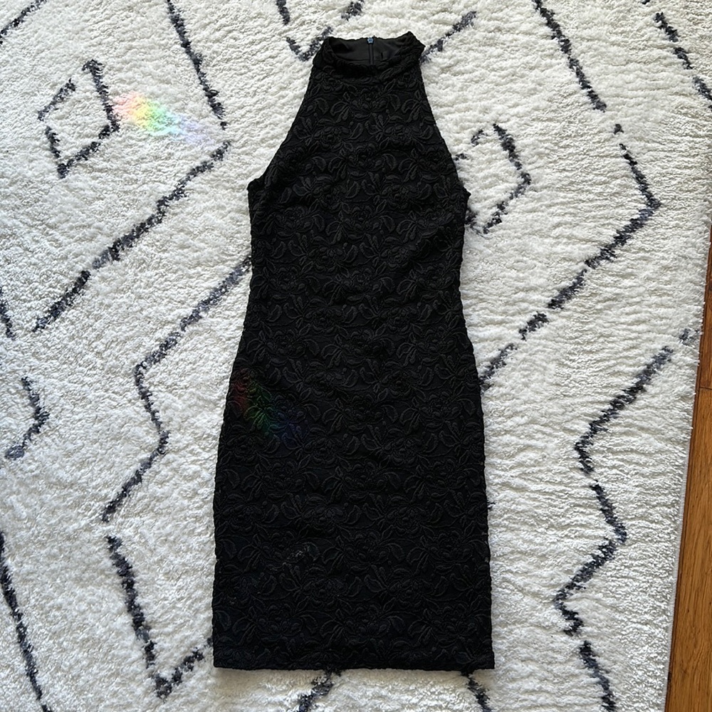 Aqua Black Lace Dress